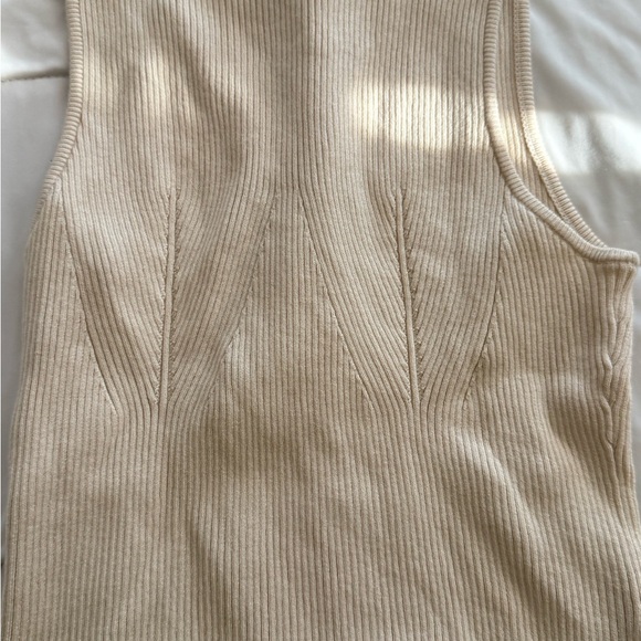 Commense Beige Ribbed Tank Top - Picture 8 of 11